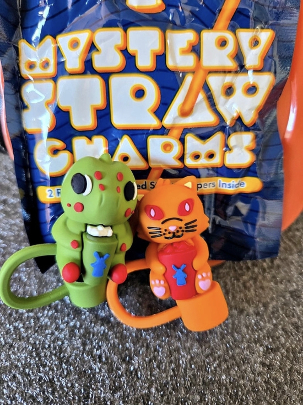 Dutch Bros Mystery Straw Charms Kitty And Dinosaur